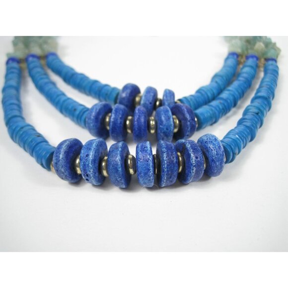 Chicos Chunky Multicolor Beaded Necklace Jade Chips Stone Adjustable 25 inch Chi - Picture 3 of 10